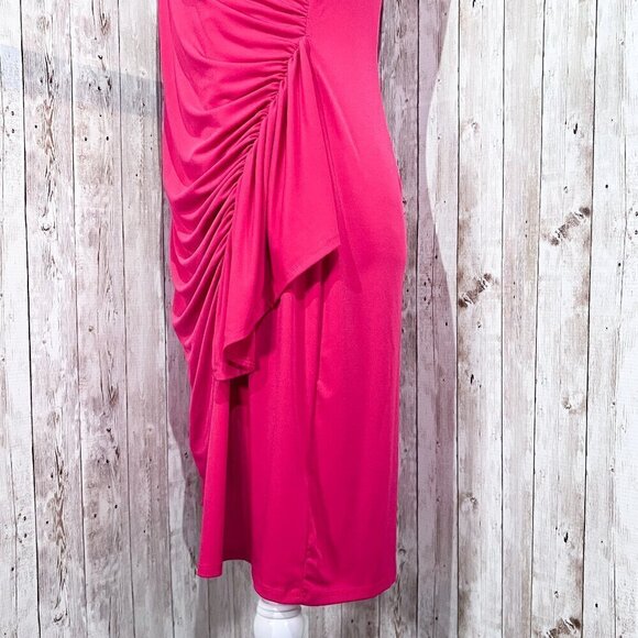 Women's New York & Company Dress | Sleeveless | Midi | Size Medium | Wrap | Pink - Picture 10 of 16